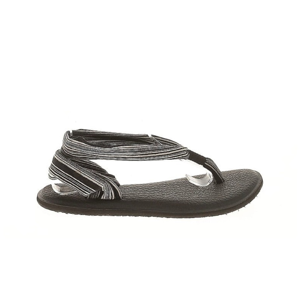 Sanuk Striped Black and White yoga sandals